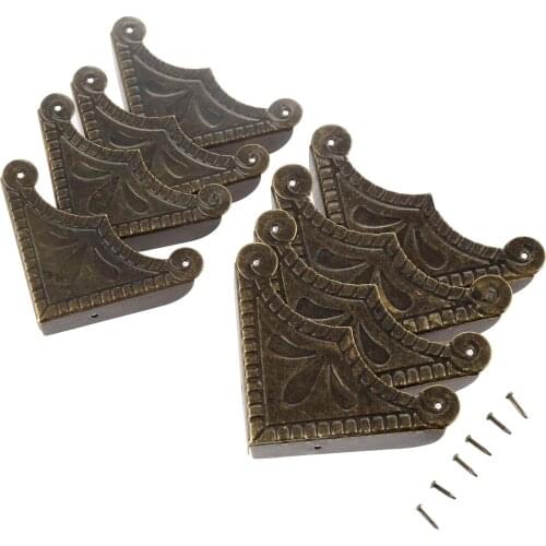 4Pcs 48/56mm Antique Corner Bracket Jewelry Gift Box Wood Case Decorative Feet Leg Corner Protector Guard Furniture Fittings