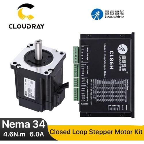 Leadshine Nema 34 4.6N.m Closed Stepper Motor with Encoder CL86H Closed Loop Stepper Motor Driver Easy Servo Driver