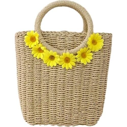 2021 Summer New Handbag Straw Bag Hand-woven Bolso Womens Shoulder bags Messenger Beach Tote Bucket sac sunflower bag woven bag