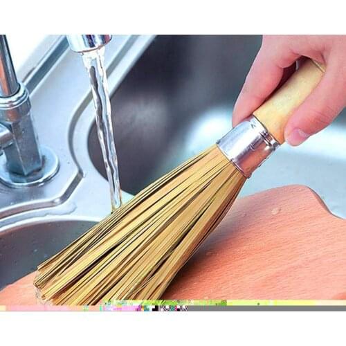 1Pcs Bamboo Pan Brush With Wooden Handle Wok Cleaning Kitchen Dish Wash Multipurpose Restaurant Practical Pot For Home Dura K0R7