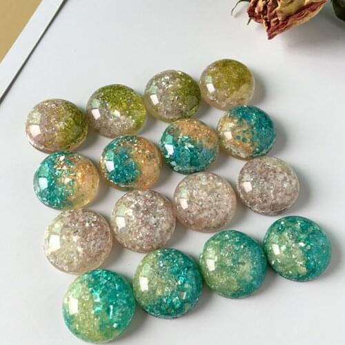 10 Pcs Shell Fragments Color Matching Half Pill Resin Patch Access Garden Decoration Holiday DIY Decoration Diy Access 17mm