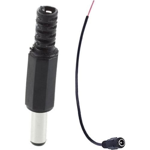 20Pcs Black 2.5 x 5.5Mm Dc Power Male Plug Jack Adapter & 10Pcs 12V Dc Power Plug Female Jack Plug Connector Cable