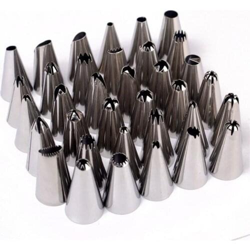 YY 35PCS Russia Icing Piping Nozzles tulip Rose flowers Pastry Tips Cupcake maker Cake Decorating DIY dessert baking tools