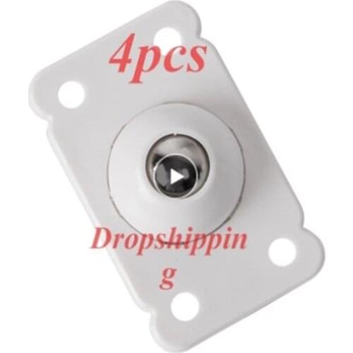 4pcs Adhesive Stainless Steel Pulley Universal Furniture Storage Box Roller Self Casters Pulley For Cabinet Trash 360° Caster