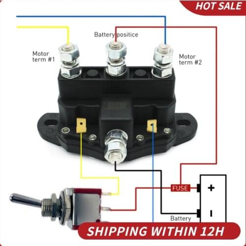 5/16"-24 Threaded Studs 6 Terminals 12V Reversing Polarity Contactor RELAY WINCH MOTOR REVERSING SOLENOID SWITCH Car Styling