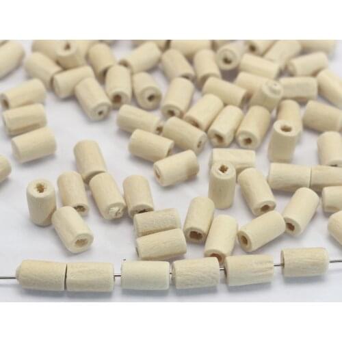 500 Light Coffee Wood Column Tube Beads 6X8mm~Wooden Spacer