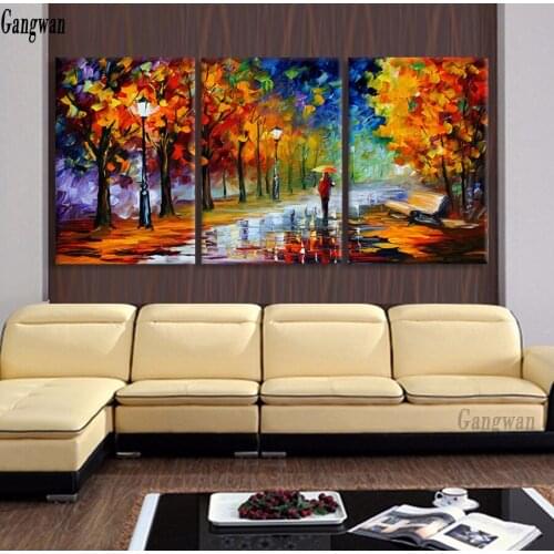 3 Panel Modern Abstract Volledige vierkante ronde diamant 5D DIY Diamond Painting City night scene Diamond geborduurd Mosaic