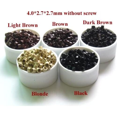 Aluminum Micro Beads 4.0*2.7MM 500Pcs Micro Beads Ring/Links/Tubes For I-tip Hair Extensions Feather Hair Extensions LZH0051
