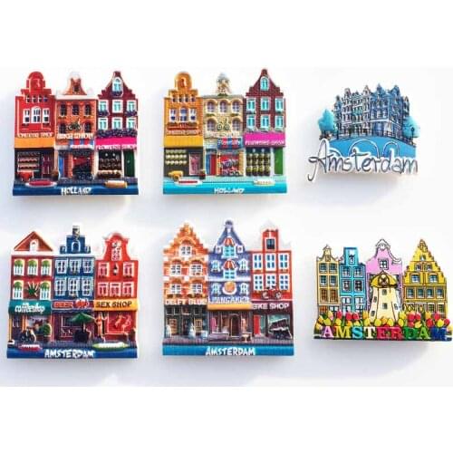 Amsterdam Netherlands Fridge Magnet Souvenirs 3d Resin Holland Refrigerator Sticker Decor Folk Culture Craft Gifts Ideas