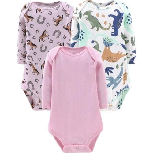 Four Seasons Baby Boys Girls Bodysuits Baby Unisex Clothes New Born Long Sleeve Cartoon Kids Clothing 3-24m