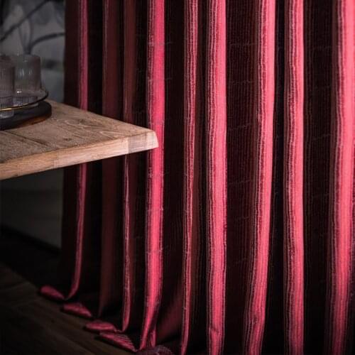 Burgundy Jacquard Zebra Bronzing Texture Blackout Thickening Bedroom Curtains Opaque Logistics Noise Reduction Curtains Drapes#4