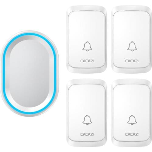 CACAZI Welcome Wireless Doorbell Waterproof 300M Remote 4 Button 1 Receiver US EU UK AU Plug Intelligent Home Wireless Call 220V