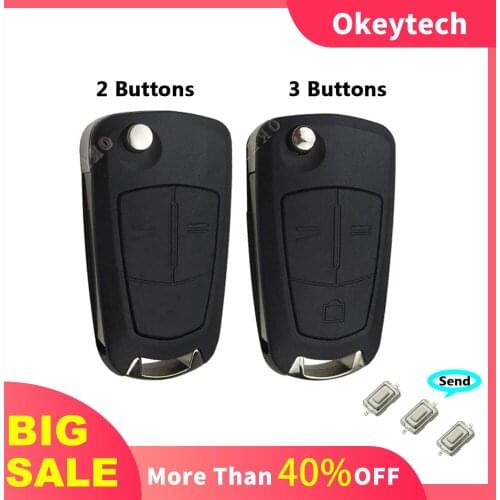 Okeytech 2/3 Buttons Flip Remote Folding Car Key Cover Fob Case Shell For Vauxhall Opel Astra H Corsa D Vectra C Zafira Astra V