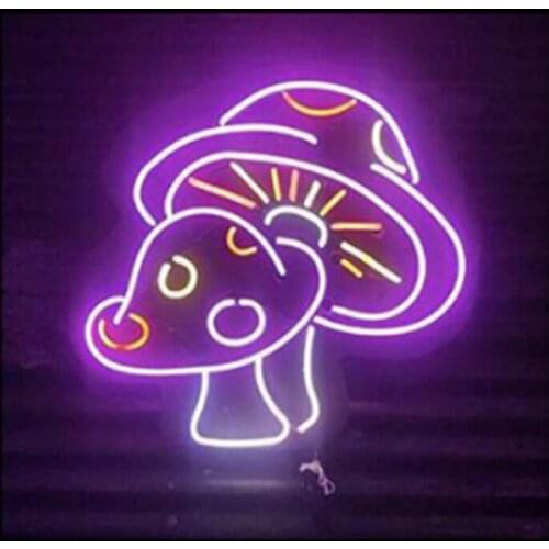 Colorful Mushroom Neon sign Custom Handmade Real Glass Tube Child Bedroom Home Hotel Decoration Display Gift Neon Signs 17"X14"
