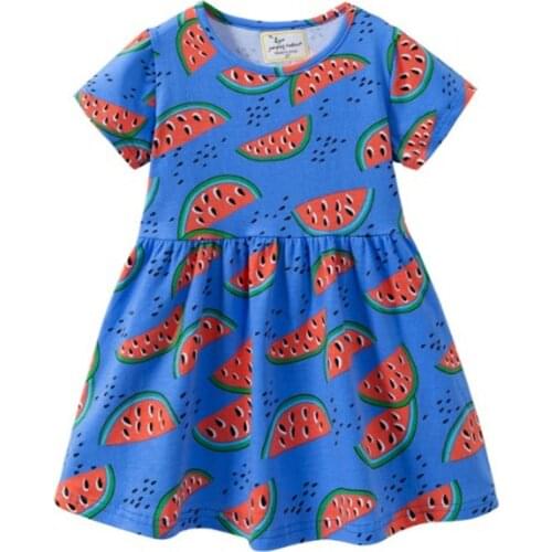 Jumping meters Princess kids clothing dresses girls summer all printed watermelan children clothes tunic tutu dresses girl
