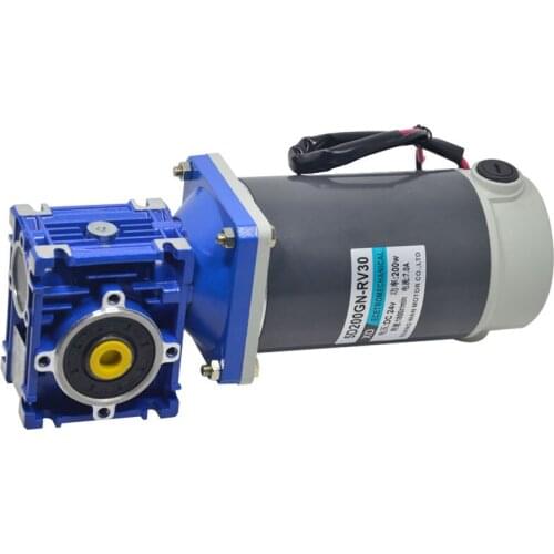 200W worm gear DC deceleration motor 12V24v high torque forward and reverse RV30 speed regulating motor motor