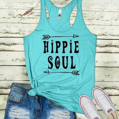 Hippie Soul Top Women Sexy Tops Girl 2021 Summer Harajuku Womens Clothing Tank Festival Plus Size Print Street Style California