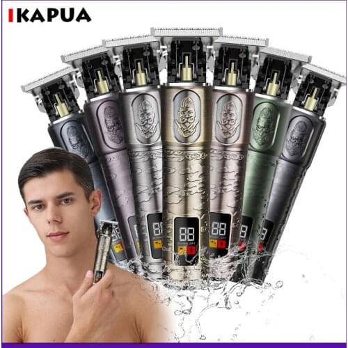 LCD Display Professional Hair Clipper Barber Haircut Sculpture Cutter Rechargeable Razor Trimmer Adjustable Cordles Edge for Men