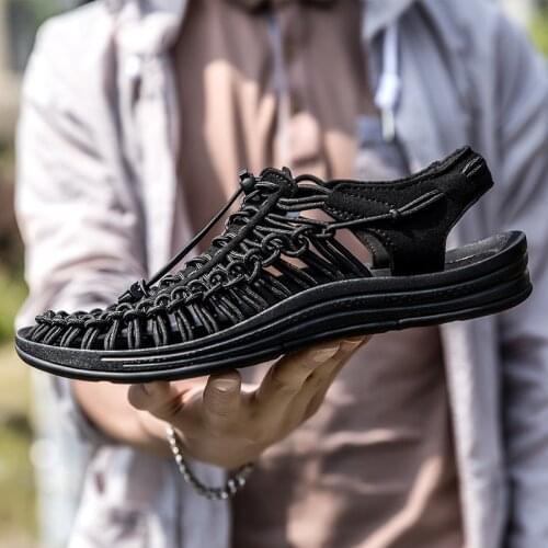 Handmade Men Shoes Lightweight Platform Sandals High Quality Summer Comfortable Non-slip Mens Sandals Beach Hiking Sandals A9