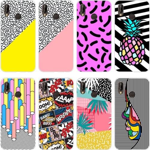 57H pop art pattern Soft Silicone Tpu Cover Case for huawei p 20 lite pro y6 2017 mate 10 lite