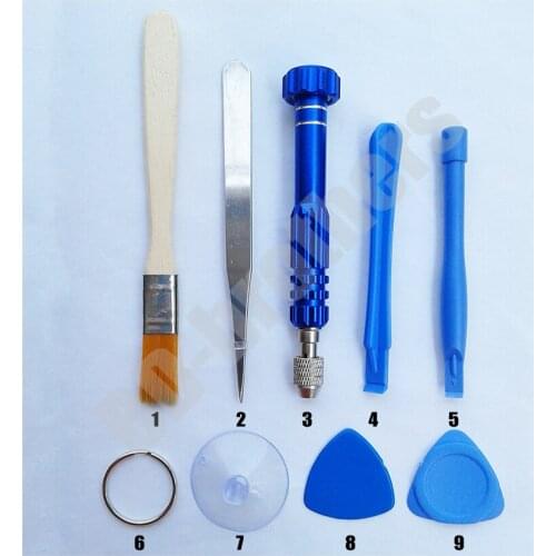 9 in 1 Pry tool Opening Tools Kit With Tweezer Brush For Cell phone iPhone 3GS 4G 5G 5S 5C Samsung Galaxy 100sets/lot