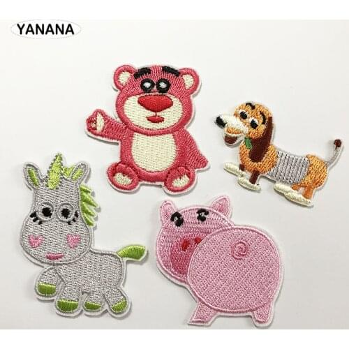 Pig pony puppy Little bear Cartoon cloth patches small animals patches bags hats clothing accessories shoes headwear accessories