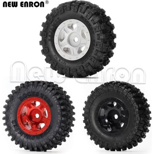 NEW ENRON 1.0" 52mm Tires & 26.5MM Metal Beadlock CNC Micro Crawler Wheel Rim for 1/24 Axial SCX24 90081 AXI00001 mini crawler