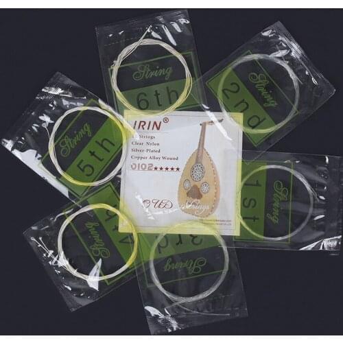 New Arrivals Oud Strings Set (D-A-E-B-F) Clear Nylon Silver-Plated Copper Alloy Wound 10-Strings