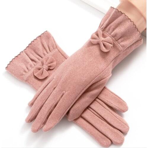 Autumn winter womens touchscreen gloves ladys elastic driving gloves girls lovely warm gloves R2578