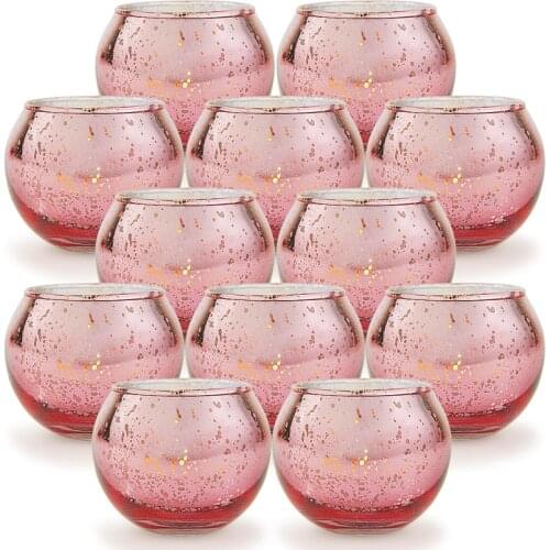 Clear Glass Candle Holder Gold Pink Candle Stand Votive Tealight Candlestick Wedding Centerpieces Parties Home Decoration Gift