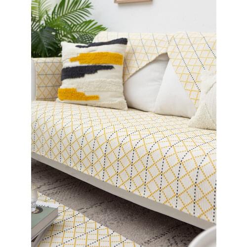 Sofa Cushion Four Seasons Nordic Modern Simple Summer Cotton Linen Sofa Towel Back Cover Breathable Non-slip Wash By Washmachine