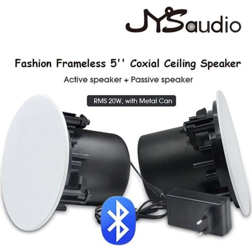 Coxial Frameless Bluetooth Ceiling Speaker Home In-wall Flush Stereo Speakers 5 Inch 8 Ohm Active Wireless Music PA System