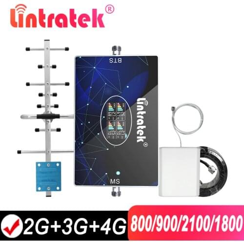 Lintratek 4G Signal Repeater 800MHz band 20 900 1800 DCS 2100 2G 3G Mobile Booster 4 band LTE WCDMA UMTS GSM Cellular Amplifier