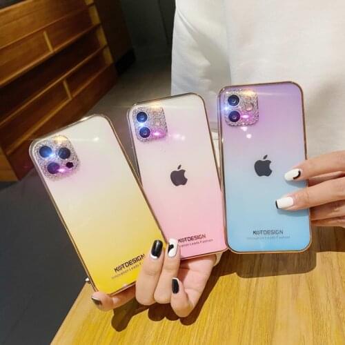 Luxury Rhinestone Sparkling Electroplated Glitter Phone Cases For iPhone 12 Mini 11 Pro XR X XS Max 7 8 Plus Gradient Soft Cover