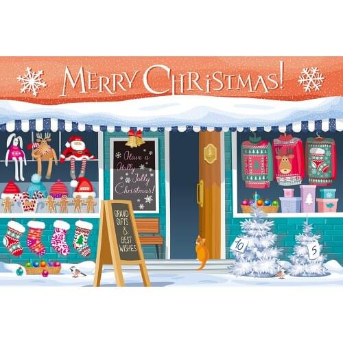 Merry Christmas Backdrop Tree Noel Shop Photography Backdrop Snowflakes Retro Background Warm Peace Photo Studio Backdrop Props
