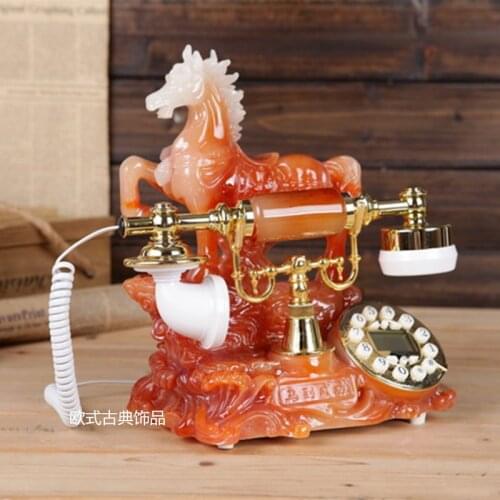 Special high-grade imitation jade antique telephone set fashion European style antique telephone Decoration home classical phone