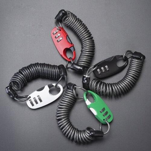 Bicycle helmet lock elastic super light flexible PVC code lock portable anti-theft portable anti-theft bicycle accessories