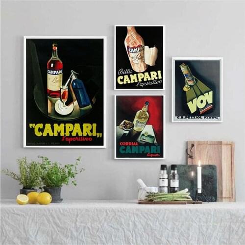 Vintage Alcohol Advertisement Canvas Painting Wall Art Nordic Posters and Prints Wall Pictures for Bar Living Room Decoration