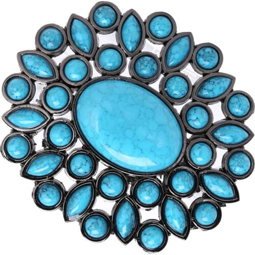 Vintage Blue Turquoise Beads Waist Belt Buckle Western Cowboy Cowgirl Indian Men Women hebilla cinturon