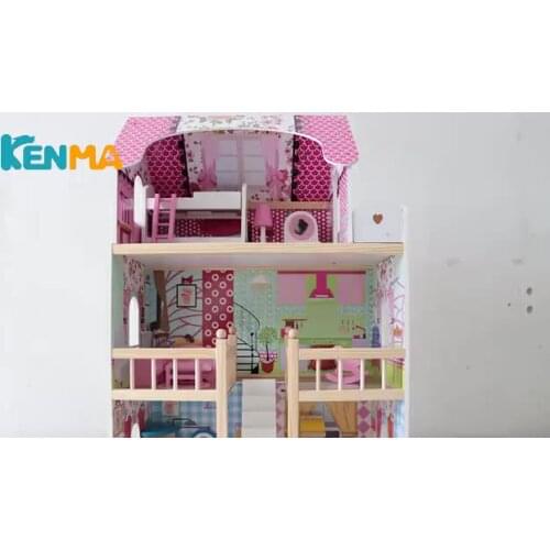 High Quality Wholesale Role Play Toys Wooden Pretend Dollhouse Kids Wood Doll house