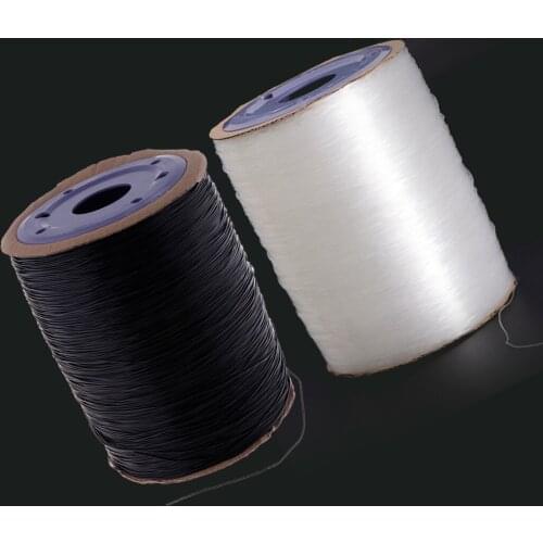 1 Roll of 650m Elastic Stretch Crystal Thread Cord String Fishing Line Clear/Black 1mm for Handmade Jewelry Making Beading