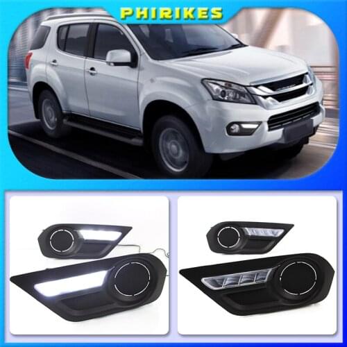 2pcs for Isuzu MU-X MUX 2015 2016 LED DRL Daytime Running Light Daylight car-styling driving fog lamp free shipping