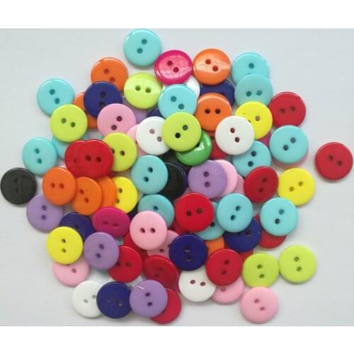 200pcs Mixed Buttons Childrens Clothing 2-Holes Button Wholesale Bulk Diy Resin 15mm Scrapbook DIY Bouton Hand Knitting Tool