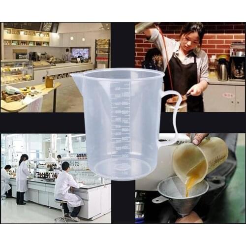 250ml /500ml/1000ml/2000ml Clear Plastic Graduated Beaker Measure Liquid Cup For Baking Measuring JugCup Container