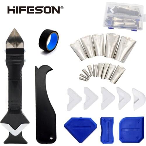 26PCS Multi-specification Metal Glue Nozzle Plastic Scraper Tape Glass Window Caulking Tool Waterproof Multi-function