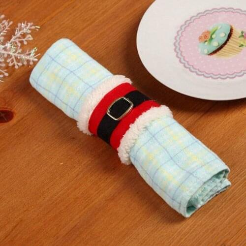 4Pcs Cute Santa Claus Napkin Ring Christmas Table Decorations Holder Kitchen Decor New Year Christmas Decoration For Home