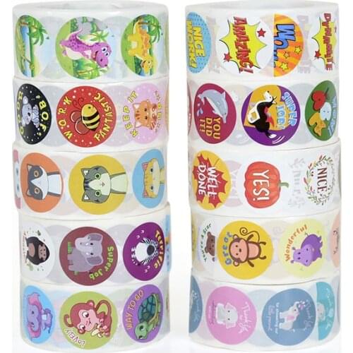 500Pcs Reward Stickers Motivational Cartoon Stickers For Kids For School Teachers Reward Students Kawaii Animals Sticker Labels