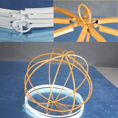 60CM Wrought Iron Round Fold Ball Hanging Telescopic Ball for Wedding Decoration Stage Background Props Diy Hanging Flower Ball