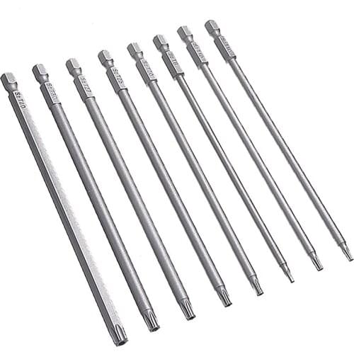 8Pcs 150mm Magnetic S2 Steel Hex Torx Head Drill Screwdriver Set Bits Hand Tools Screw Driver Electric Screwdrivers Kit T8-T40