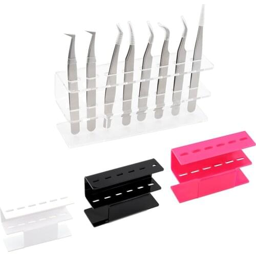 Acrylic Eyelash Tweezers Display Holder Stand Shelf Tweezers Storage Box Case Tweezers for Eyelashes Extension Makeup Tools